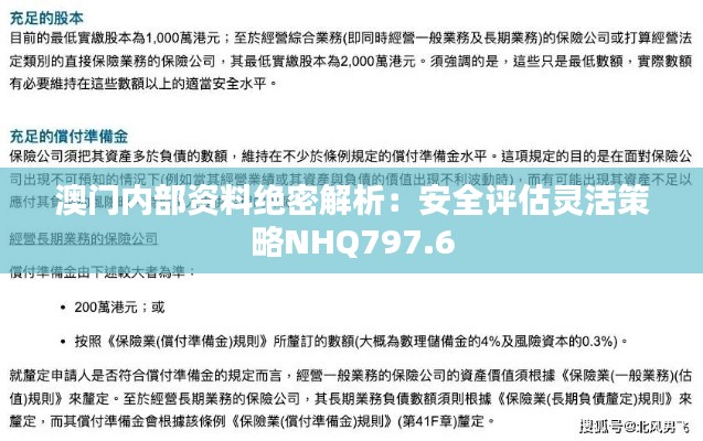 澳门内部资料绝密解析:安全评估灵活策略NHQ797.6