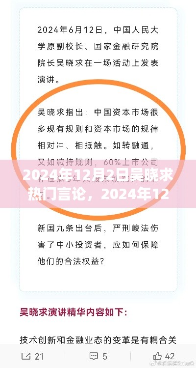 吴晓求热门言论深度解读与前沿洞察,2024年12月2日的观点分享