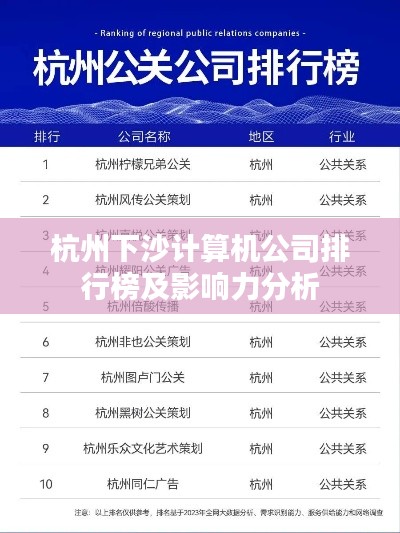 杭州下沙计算机公司排行榜及影响力分析